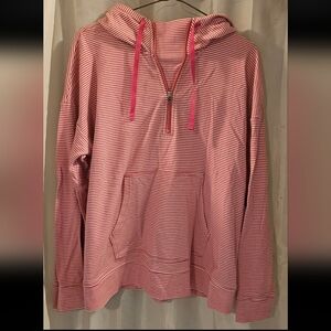 Croft & Barrow Pink and White Striped Hoodie